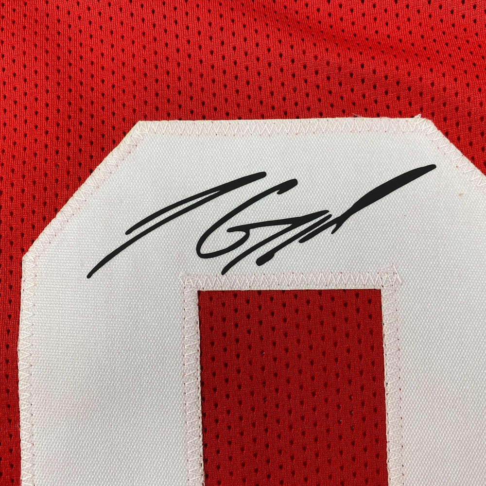 Facsimile Autographed Jimmy Garoppolo San Francisco Red Reprint Laser Auto Football Jersey Size Men's XL (ONLINE ORDER ONLY)
