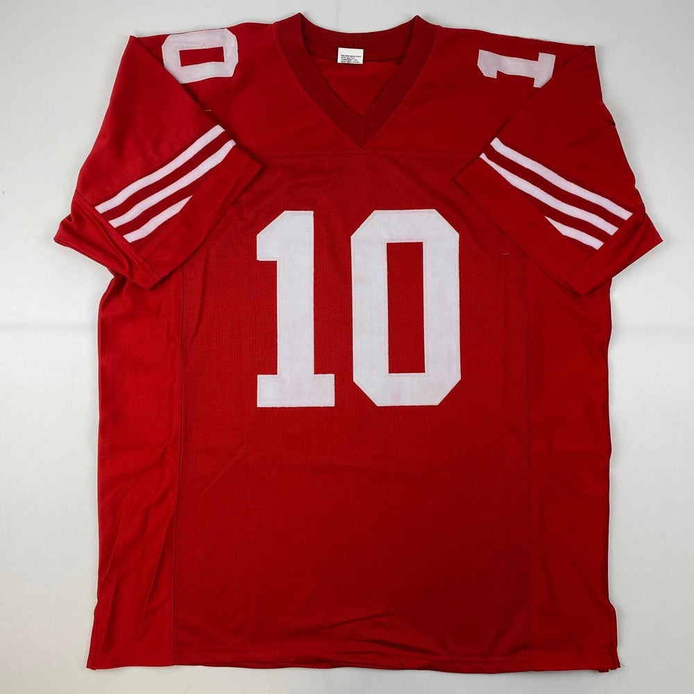 Facsimile Autographed Jimmy Garoppolo San Francisco Red Reprint Laser Auto Football Jersey Size Men's XL (ONLINE ORDER ONLY)