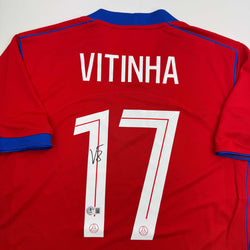 Autographed/Signed Vitinha PSG Paris Saint Germain Red Soccer Futbol Jersey Beckett BAS COA (ONLINE ORDER ONLY)
