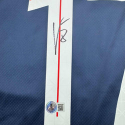 Autographed/Signed Vitinha PSG Paris Saint Germain Blue Soccer Futbol Jersey Beckett BAS COA (ONLINE ORDER ONLY)