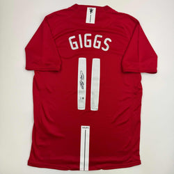 Autographed/Signed Ryan Giggs Manchester United Red Soccer Jersey Beckett BAS COA (ONLINE ORDER ONLY)