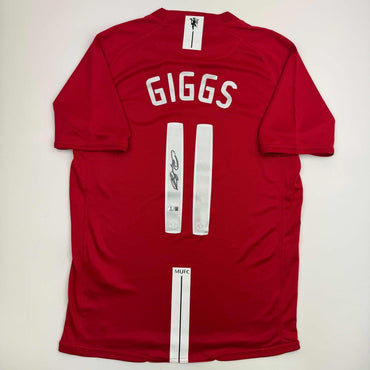 Autographed/Signed Ryan Giggs Manchester United Red Soccer Jersey Beckett BAS COA (ONLINE ORDER ONLY)
