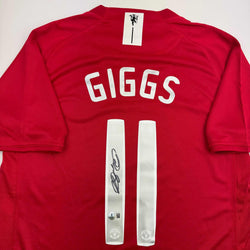 Autographed/Signed Ryan Giggs Manchester United Red Soccer Jersey Beckett BAS COA (ONLINE ORDER ONLY)