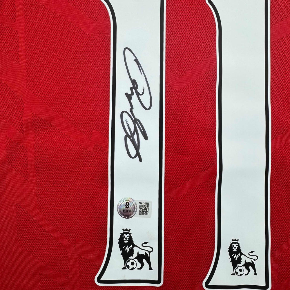Autographed/Signed Ryan Giggs Manchester United Red Soccer Jersey Beckett BAS COA (ONLINE ORDER ONLY)