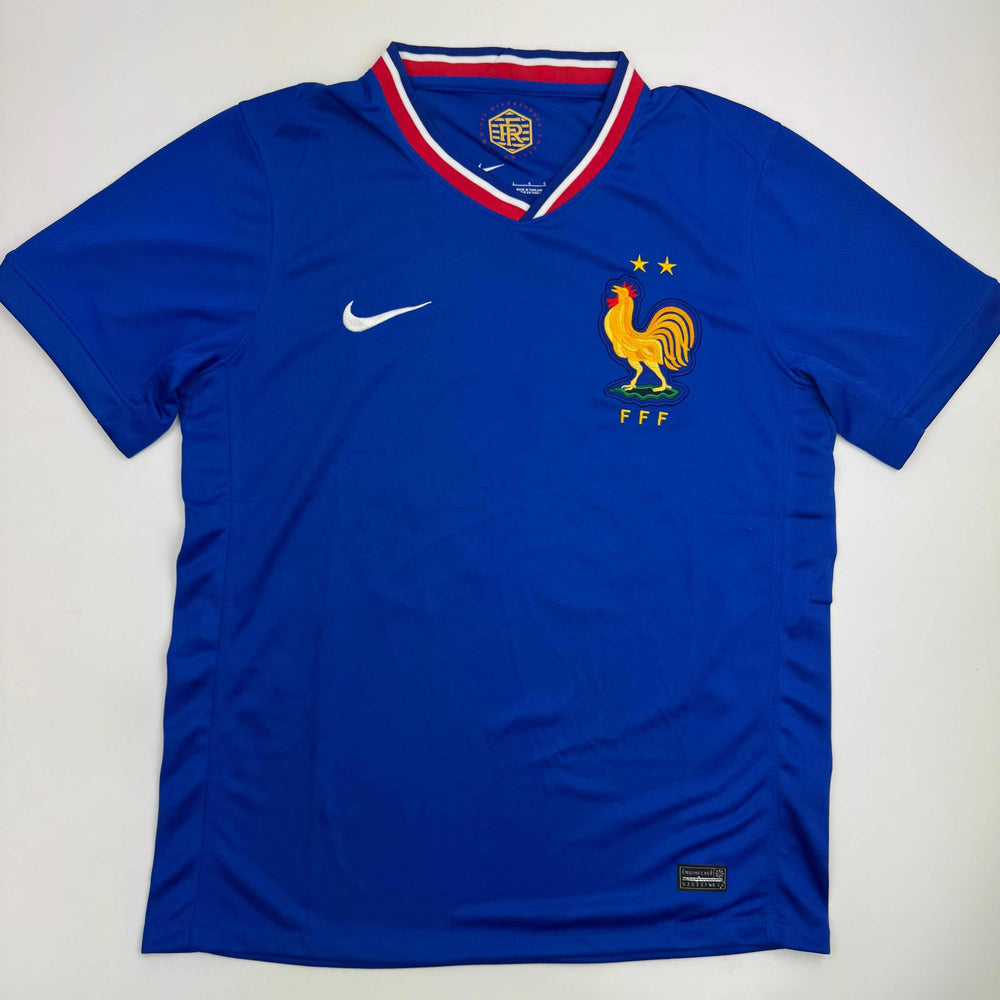Autographed/Signed Bradley Barcola France French National Team Blue Soccer Jersey Beckett BAS COA (ONLINE ORDER ONLY)
