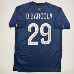 Autographed/Signed Bradley Barcola PSG Paris Saint Germain Blue Soccer Futbol Jersey Beckett BAS COA (ONLINE ORDER ONLY)
