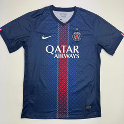 Autographed/Signed Bradley Barcola PSG Paris Saint Germain Blue Soccer Futbol Jersey Beckett BAS COA (ONLINE ORDER ONLY)