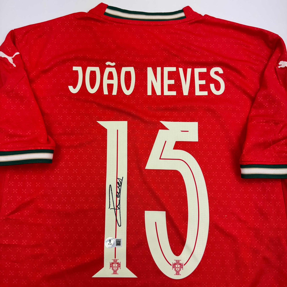 Autographed/Signed Joao Neves Portugal Soccer Team World Cup Jersey JSA COA (ONLINE ORDER ONLY)