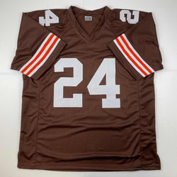 Facsimile Autographed Nick Chubb Cleveland Brown Reprint Laser Auto Football Jersey Size Men's XL (ONLINE ORDER ONLY)