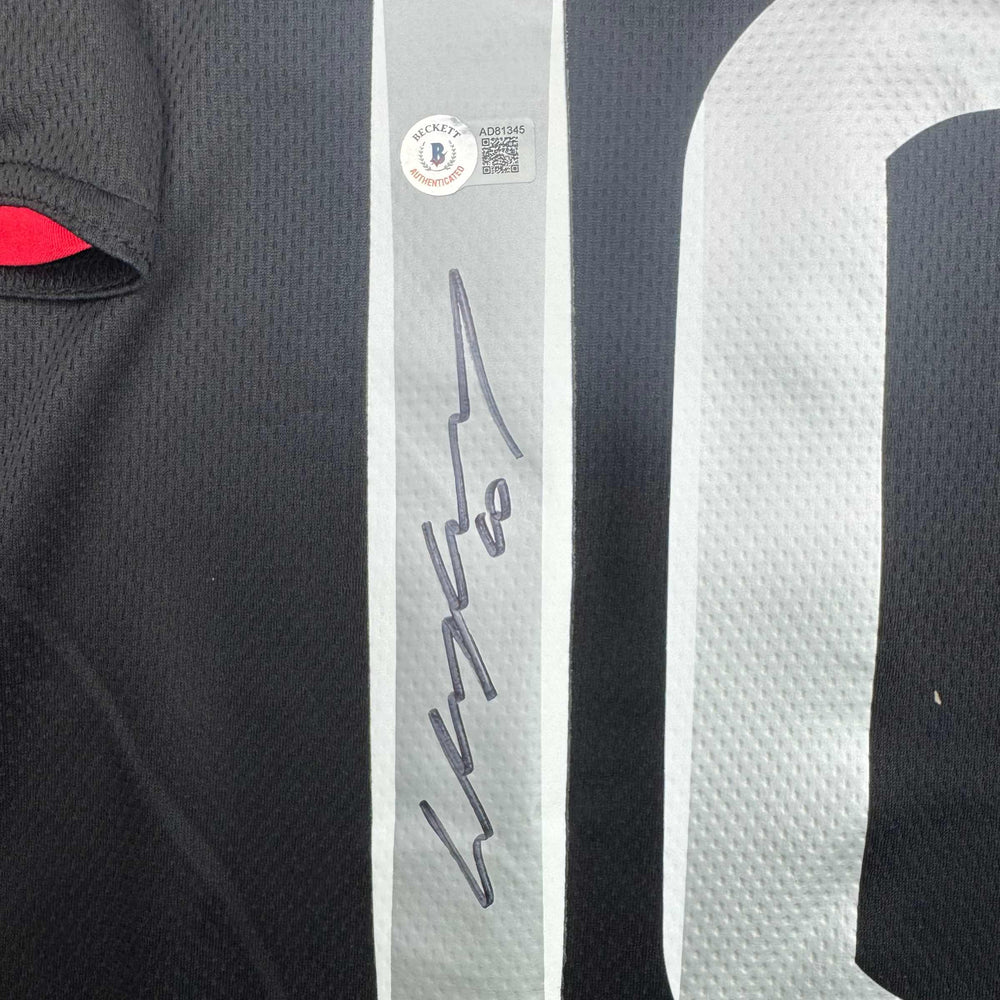 Autographed/Signed Wayne Rooney Manchester United Black 2008 Champions League Final Soccer Jersey Beckett BAS COA (ONLINE ORDER ONLY)