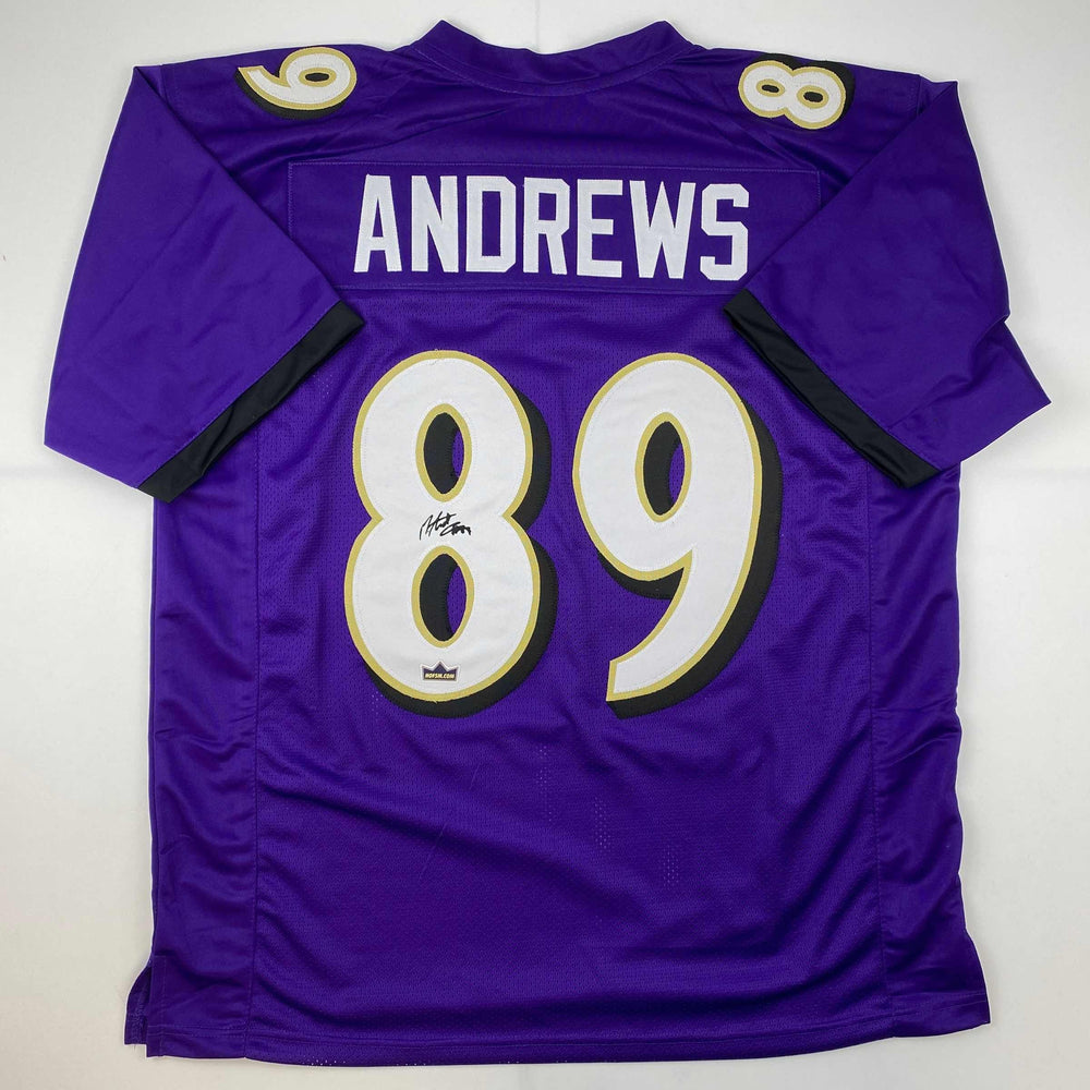 Facsimile Autographed Mark Andrews Baltimore Purple Reprint Laser Auto Football Jersey Size Men's XL (ONLINE ORDER ONLY)