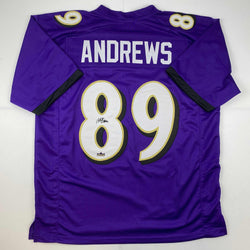 Facsimile Autographed Mark Andrews Baltimore Purple Reprint Laser Auto Football Jersey Size Men's XL (ONLINE ORDER ONLY)