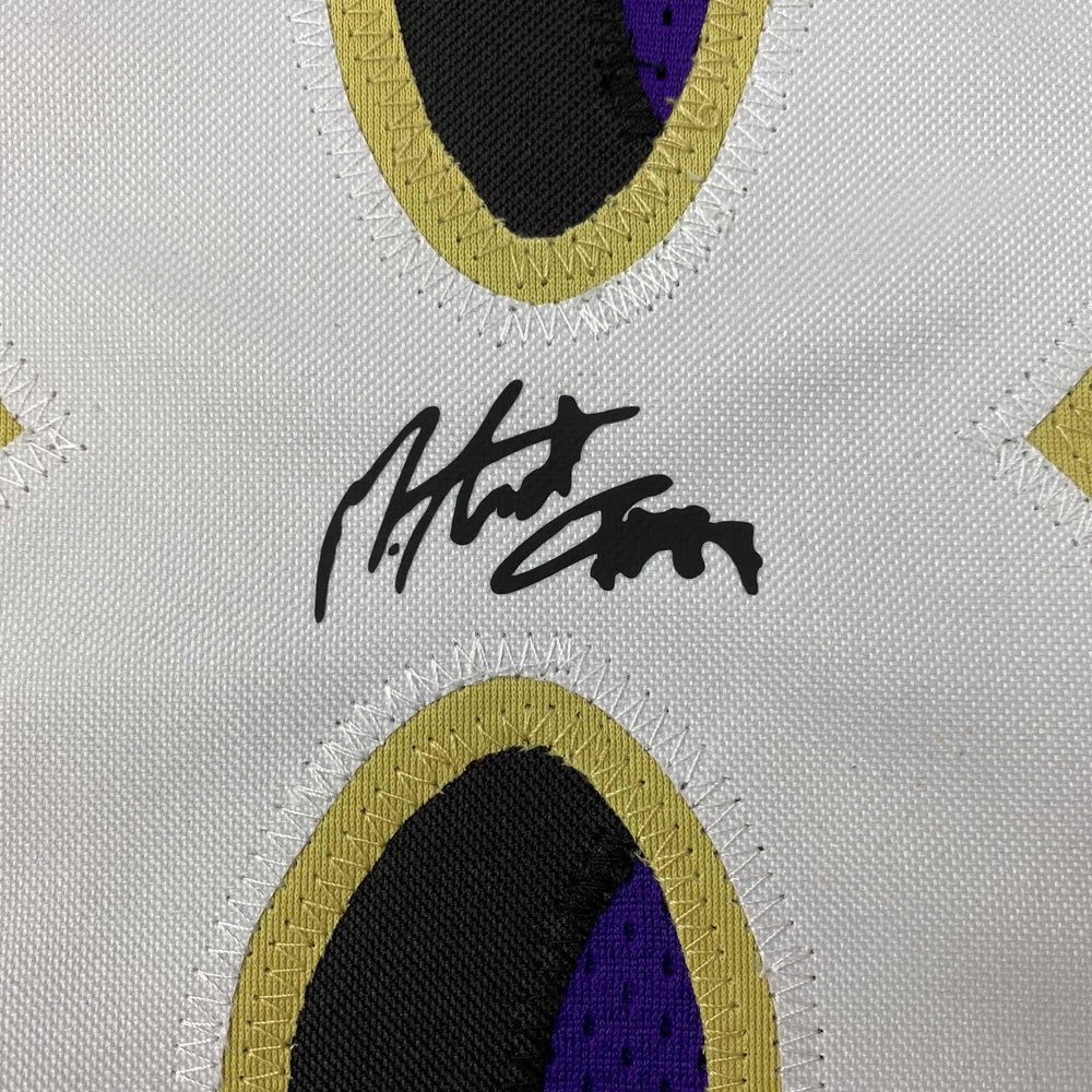 Facsimile Autographed Mark Andrews Baltimore Purple Reprint Laser Auto Football Jersey Size Men's XL (ONLINE ORDER ONLY)