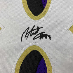 Facsimile Autographed Mark Andrews Baltimore Purple Reprint Laser Auto Football Jersey Size Men's XL (ONLINE ORDER ONLY)