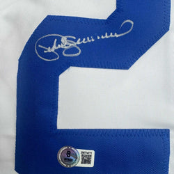 Autographed/Signed Pedro Guerrero Los Angeles LA White Baseball Jersey Beckett BAS COA (ONLINE ORDER ONLY)