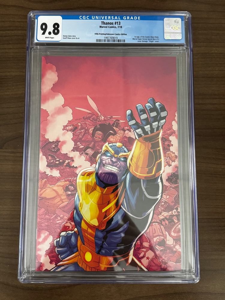 THANOS #13 5TH PTG UNKNOWN COMICS VIRGIN EXCLUSIVE CGC 9.8 BLUE LABEL[IN STOCK] (ONLINE ORDER ONLY)