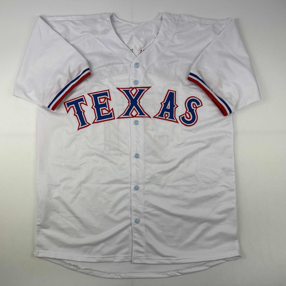 Facsimile Autographed Max Scherzer Texas White Reprint Laser Auto Baseball Jersey Size Men's XL (ONLINE ORDER ONLY)