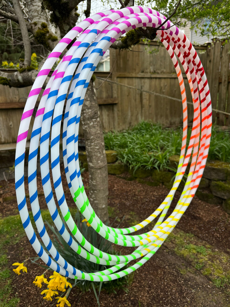 HDPE & Polypro Beginner Hula Hoops with Colored Gaffer Tape - Best Seller (ONLINE ORDER ONLY)