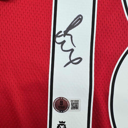 Autographed/Signed Paul Scholes Manchester United Red Soccer Jersey Beckett BAS COA