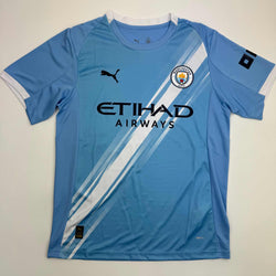 Autographed/Signed Savinho Manchester City Blue Soccer Futbol Jersey Beckett BAS COA