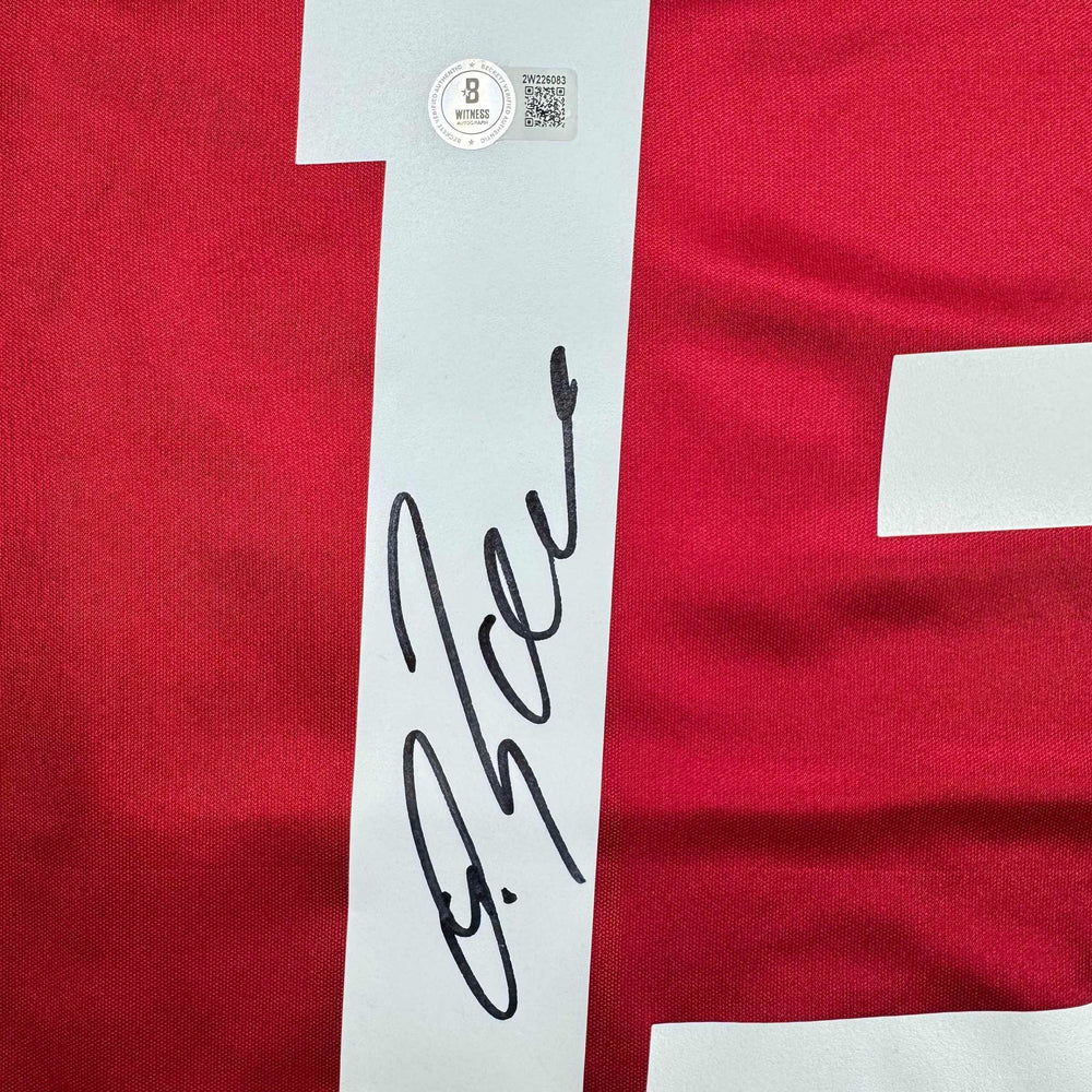 Autographed/Signed Michael Ballack FC Bayern Munich Red Soccer Futbol Jersey Beckett BAS COA