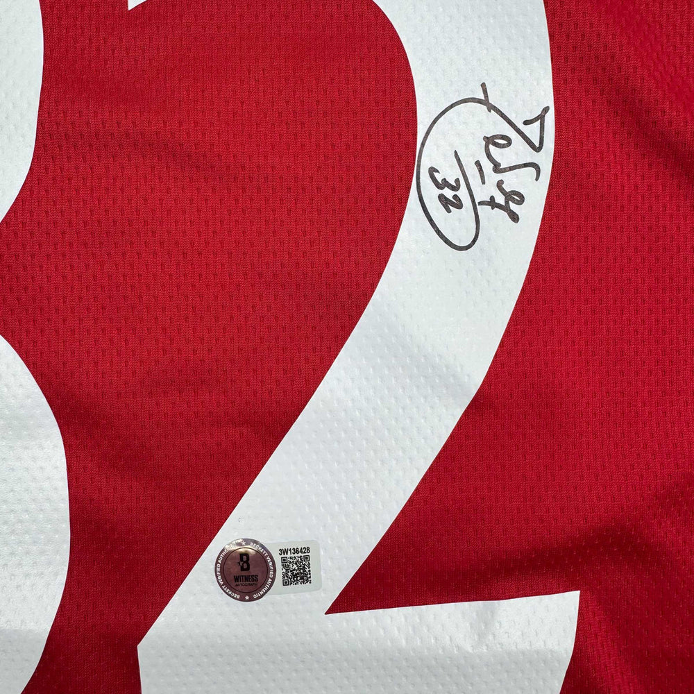 Autographed/Signed Carlos Tevez Manchester United Red Soccer Jersey Beckett BAS COA