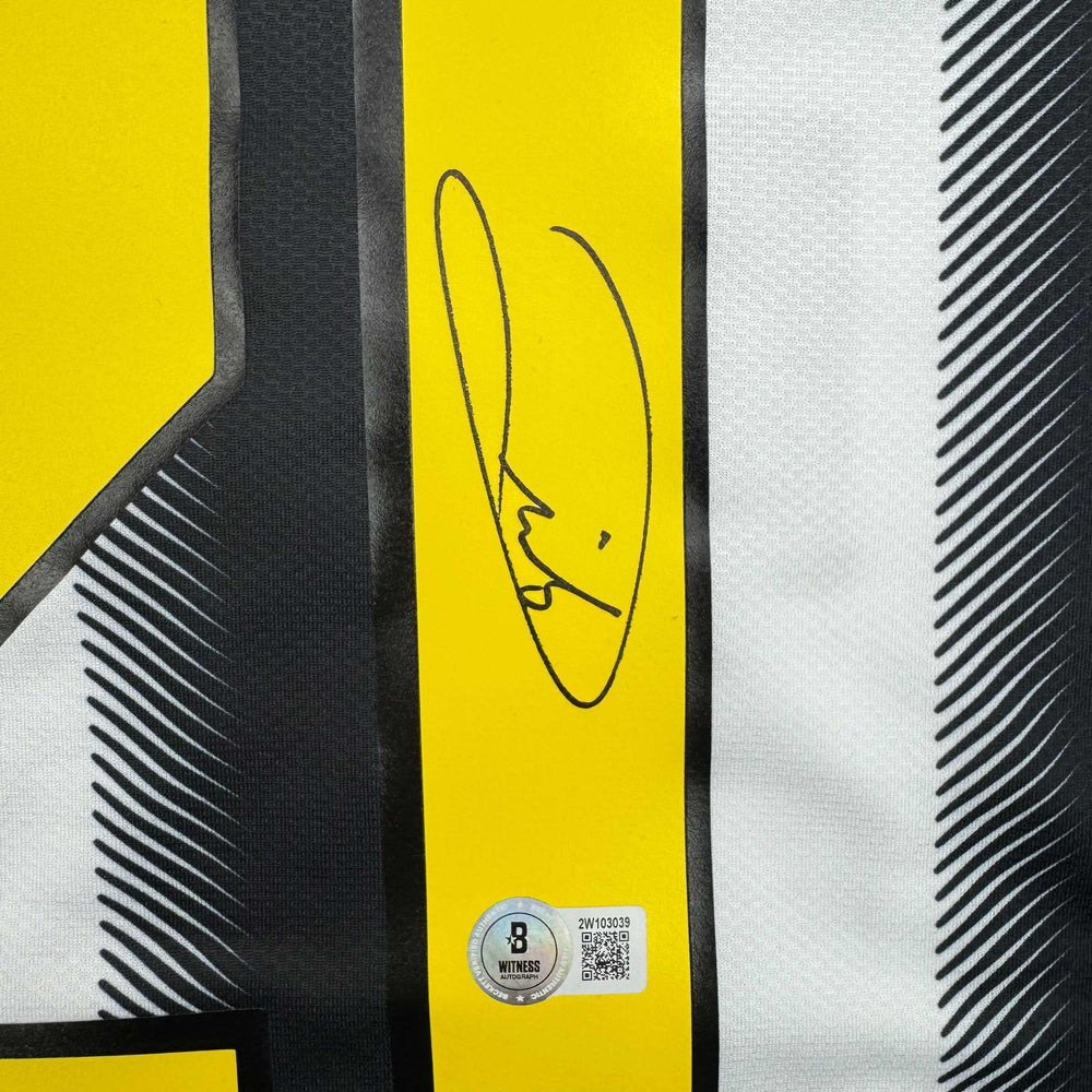 Autographed/Signed Andrea Pirlo Juventus White Soccer Jersey Beckett BAS COA