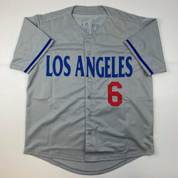 Facsimile Autographed Trea Turner Los Angeles LA Grey Reprint Laser Auto Baseball Jersey Size Men's XL (ONLINE ORDER ONLY)