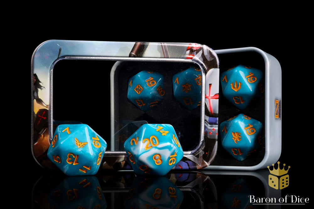 Infinity: PanOceania - Kestrel Colonial Force | Blue - Official Dice Set (ONLINE ORDER ONLY)