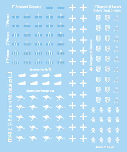 Flames of War: Italian Decals (ONLINE ORDER ONLY)