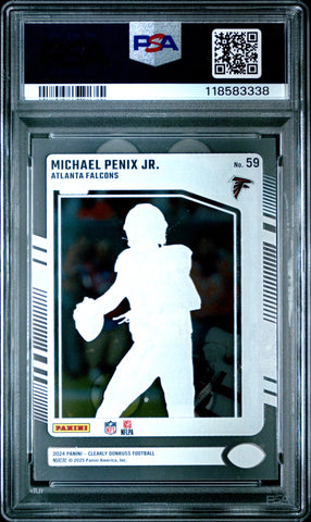Graded 2024 Panini Clearly Donruss Michael Penix Jr #59 Rookie RC Football Card PSA 10 Gem Mint (ONLINE ORDER ONLY)