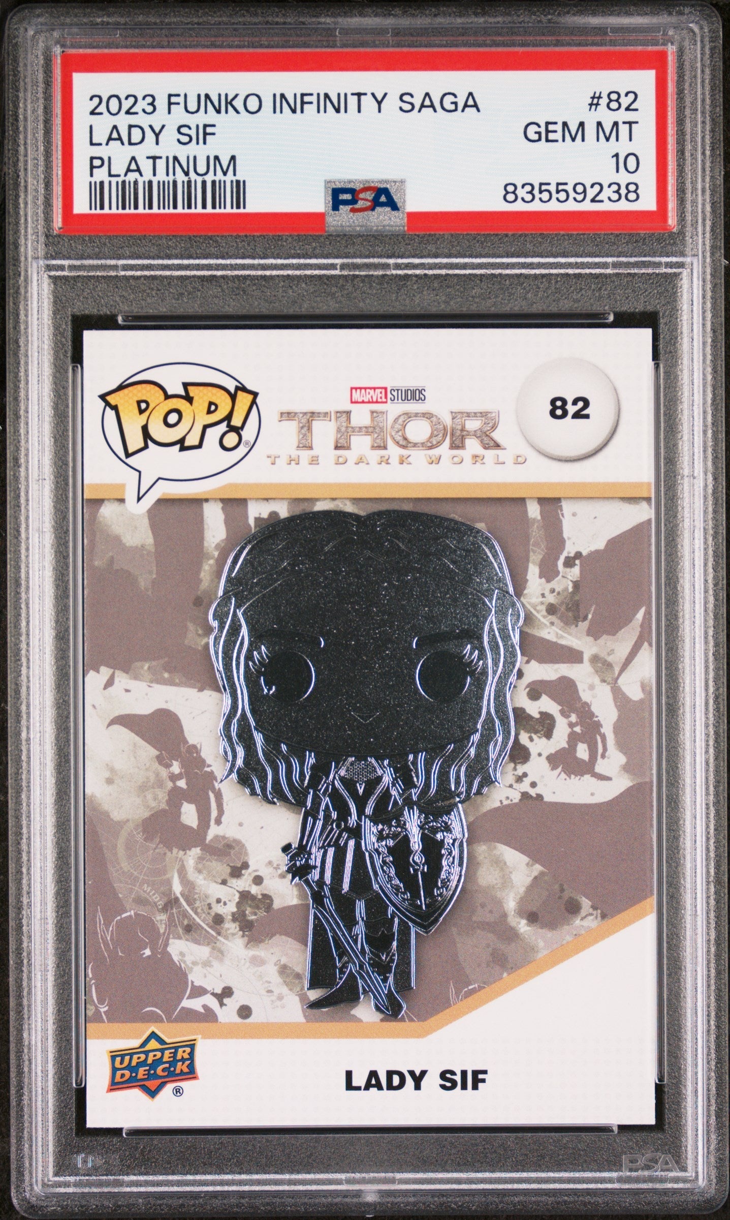 2023 UPPER DECK FUNKO POP MARVEL  LADY SIF PLATINUM #82  PSA 10 (Online Order Only)