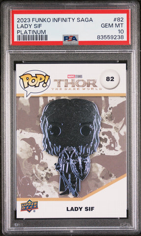 2023 UPPER DECK FUNKO POP MARVEL  LADY SIF PLATINUM #82  PSA 10 (Online Order Only)