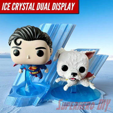 Ice Crystal Dual Display – Sized to Fit Funko Pop Superman #562 & Krypto #565 (ONLINE ORDER ONLY)