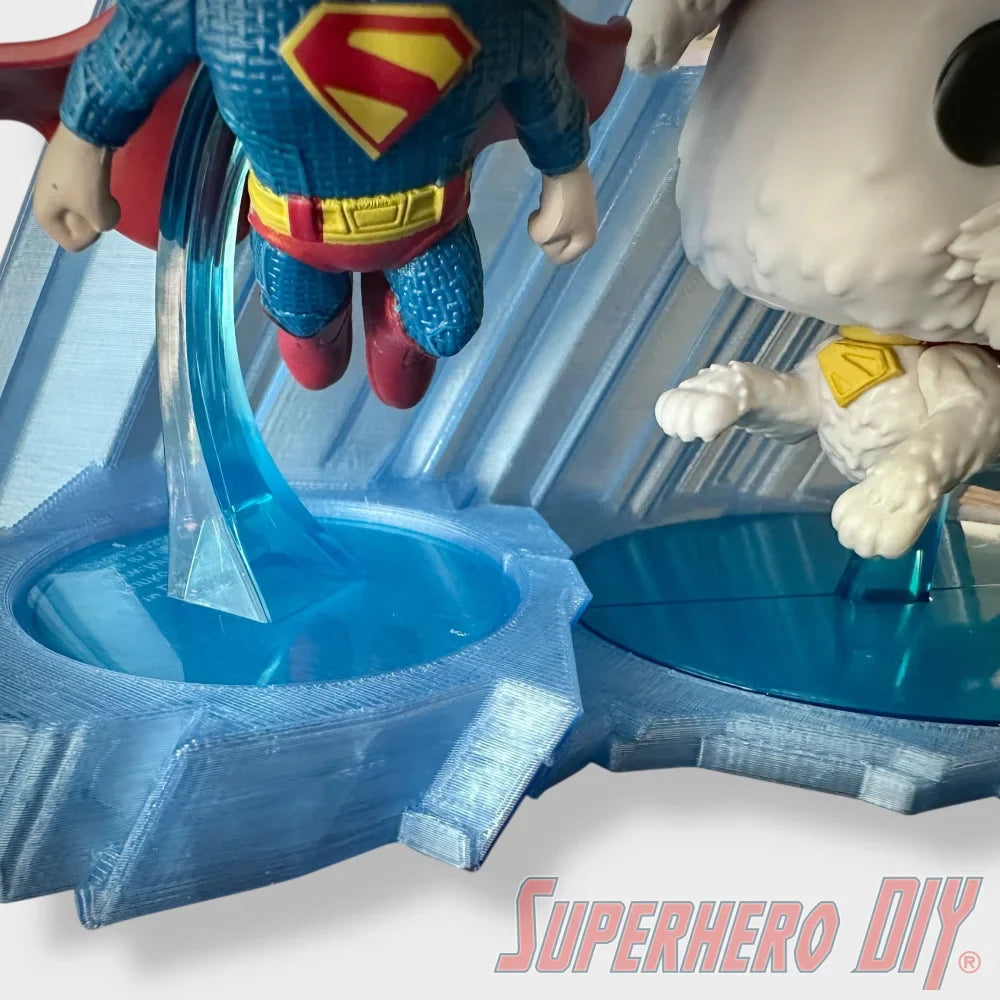 Ice Crystal Dual Display – Sized to Fit Funko Pop Superman #562 & Krypto #565 (ONLINE ORDER ONLY)