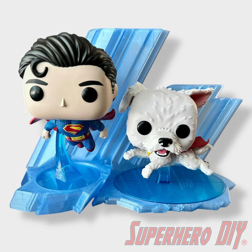 Ice Crystal Dual Display – Sized to Fit Funko Pop Superman #562 & Krypto #565 (ONLINE ORDER ONLY)