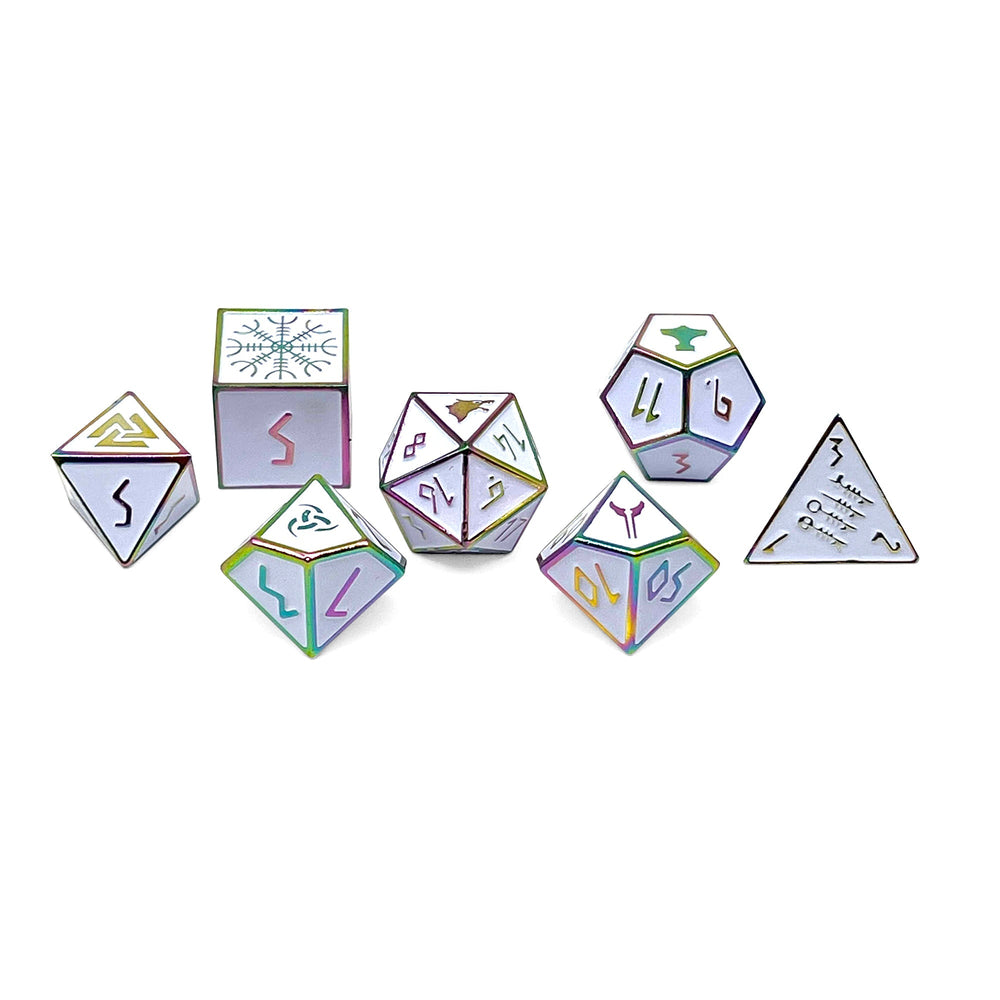 Ice Storm - Norse Themed Metal Dice Set (Online Only)