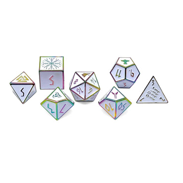 Ice Storm - Norse Themed Metal Dice Set (Online Only)