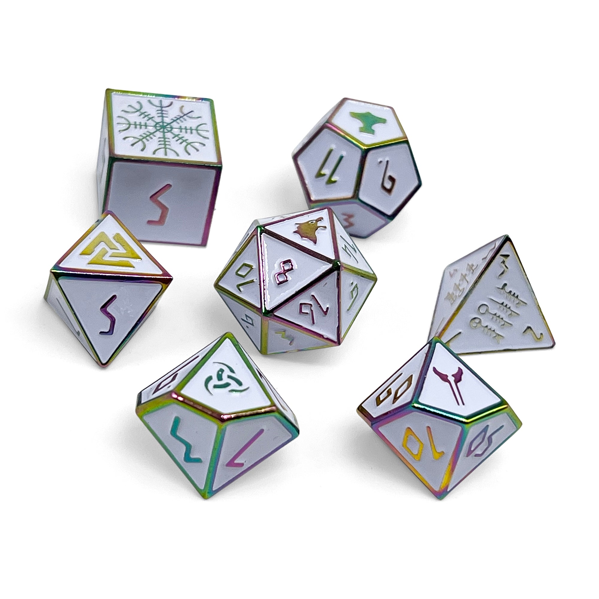 Ice Storm - Norse Themed Metal Dice Set (Online Only)