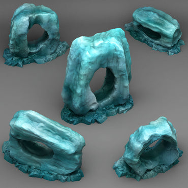 3D Printed Fantastic Plants and Rocks Ice Hole Rocks 28mm - 32mm D&D Wargaming (Online Only)