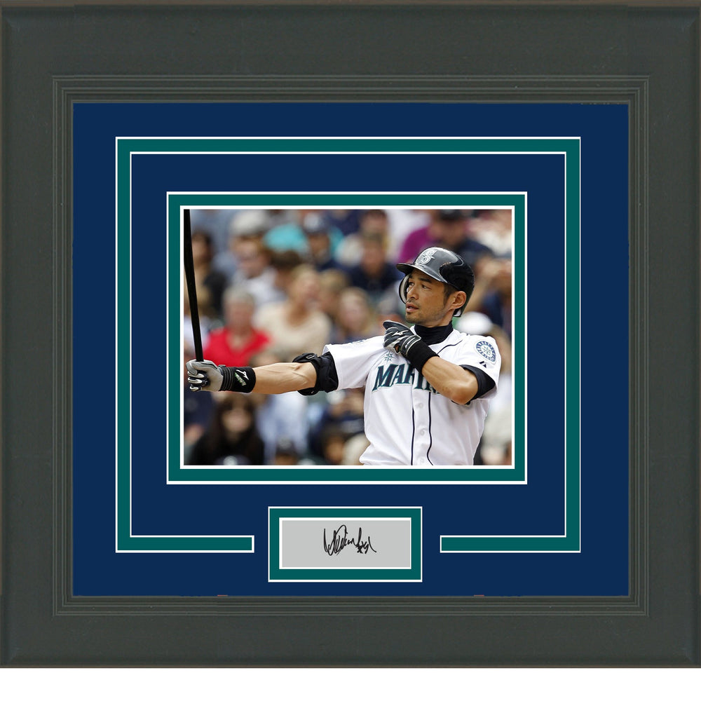 Framed Ichiro Suzuki Facsimile Laser Engraved Signature Auto Seattle Mariners 11x14 Baseball Photo (ONLINE ORDER ONLY)