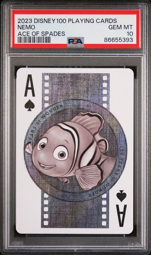 2023 DISNEY 100 PLAYING CARDS NEMO ACE OF SPADES PSA 10 (Online Order Only)