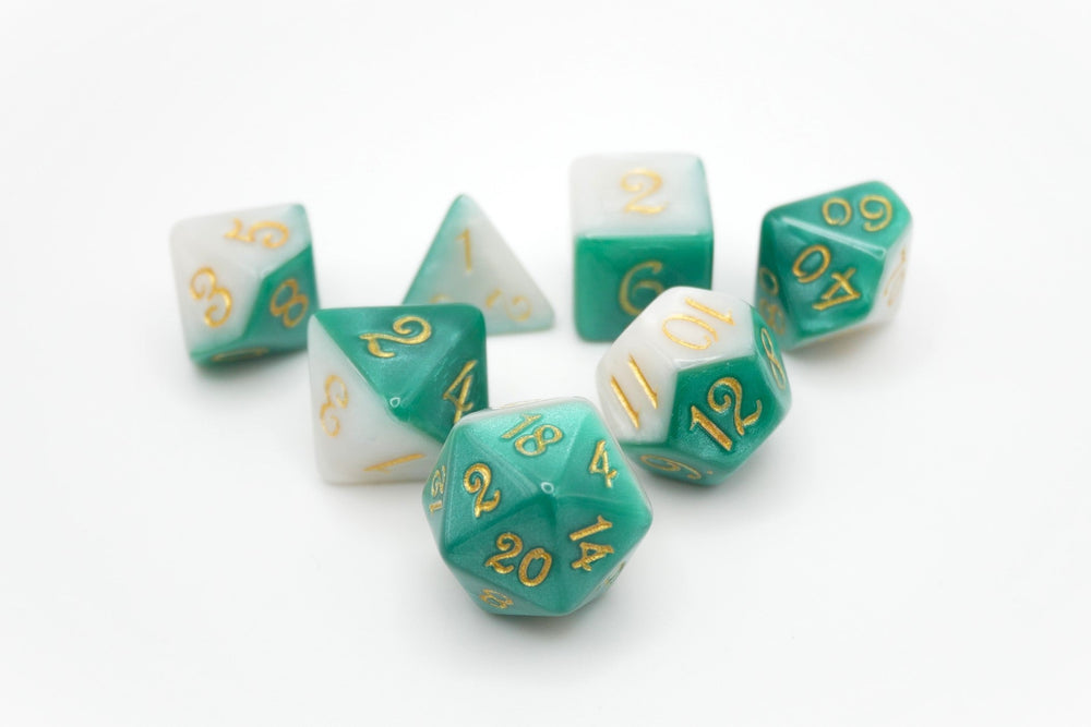 Two-Faced Iguana - 7 Piece DnD Dice Set | Acrylic RPG Gaming Dice (ONLINE ORDER ONLY)