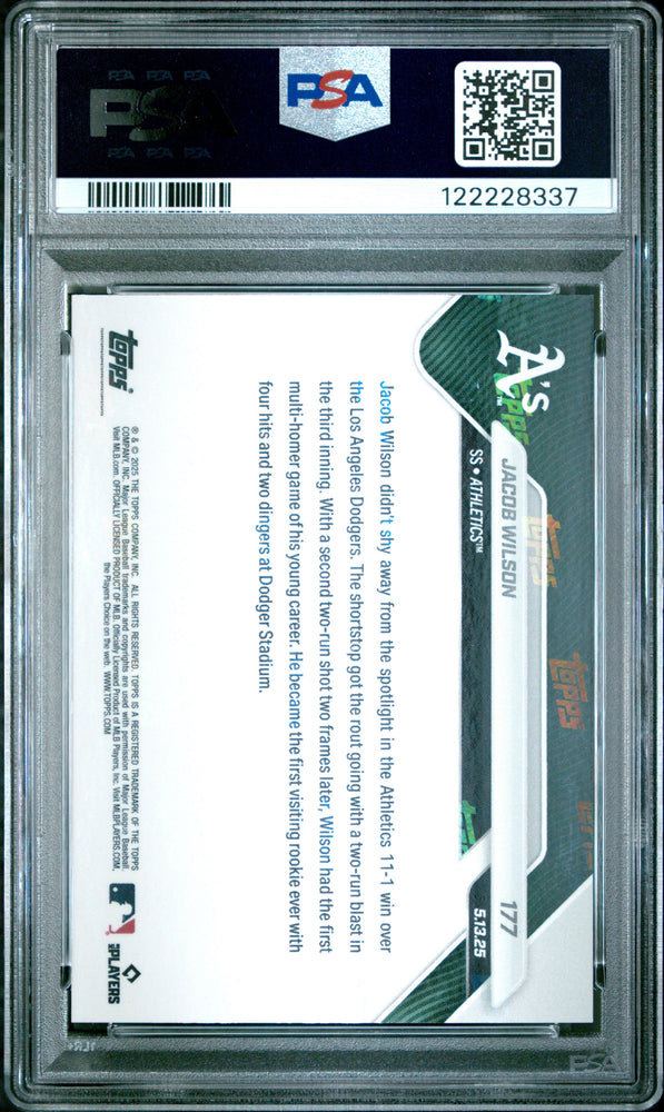 Graded 2025 Topps Now Jacob Wilson #177 Rookie RC Baseball Card PSA 9 Mint (ONLINE ORDER ONLY)