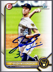 2022 Topps Bowman Draft Jacob Misiorowski #BD132 Auto Milwaukee Brewers Rookie RC Baseball Card Prova COA (ONLINE ORDER ONLY)