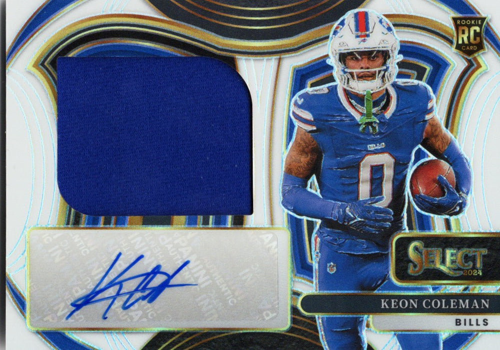 2024 Panini Select Keon Coleman #JRSSKCN Jumbo Patch White Auto /75 Buffalo Bills Rookie RC Football Card (ONLINE ORDER ONLY)