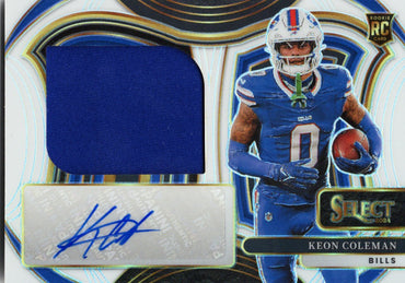 2024 Panini Select Keon Coleman #JRSSKCN Jumbo Patch White Auto /75 Buffalo Bills Rookie RC Football Card (ONLINE ORDER ONLY)