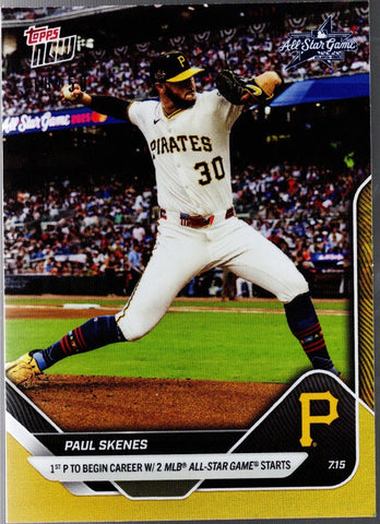 2025 Topps Now Paul Skenes #428 Gold Foil /50 Pittsburgh Pirates Baseball Card (ONLINE ORDER ONLY)