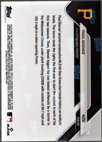 2025 Topps Now Paul Skenes #428 Gold Foil /50 Pittsburgh Pirates Baseball Card (ONLINE ORDER ONLY)