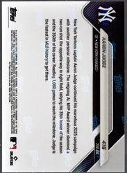 2025 Topps Now Aaron Judge #416 Gold Foil /50 New York Yankees Baseball Card (ONLINE ORDER ONLY)